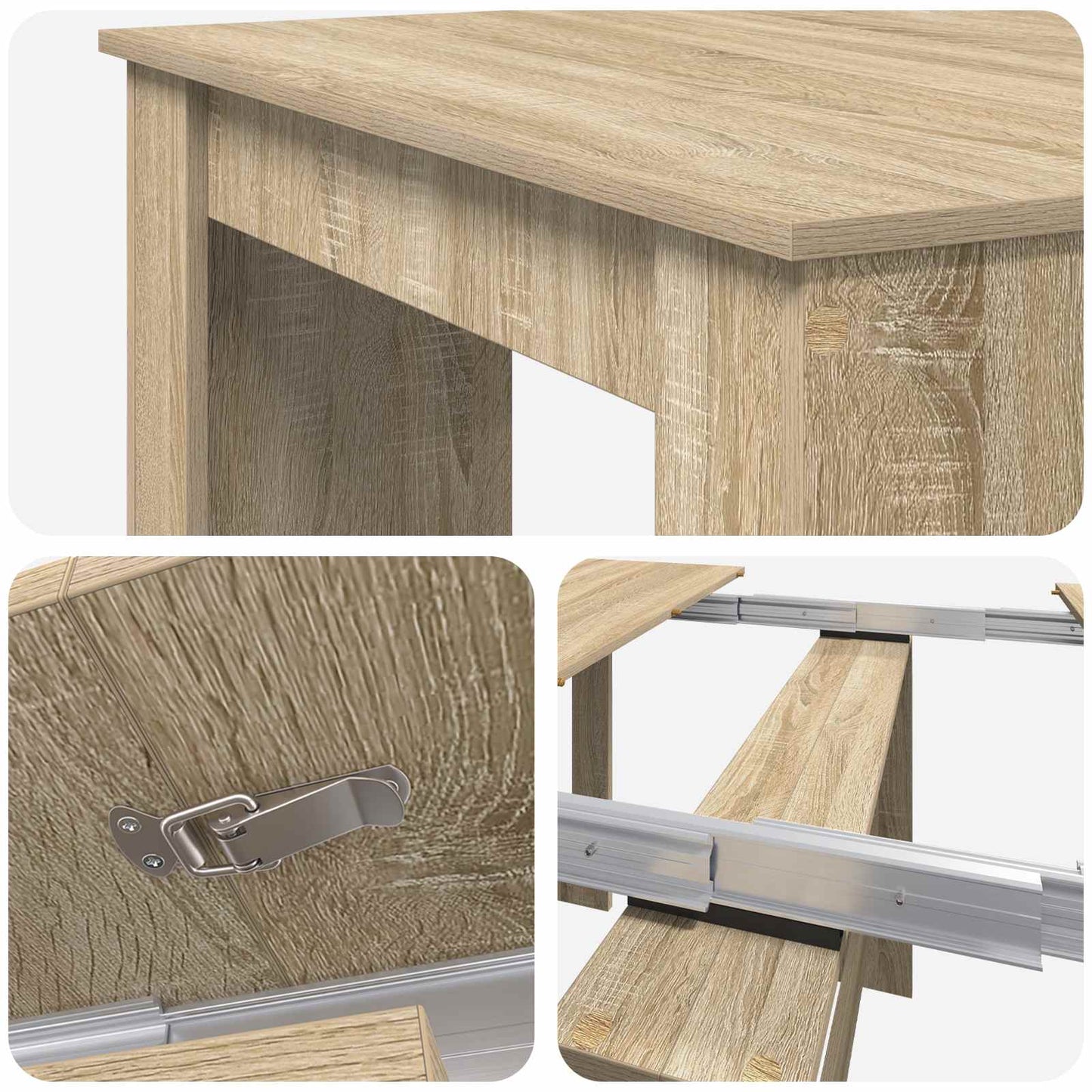Eettafel 180 x 85 x 75 cm Bewerkt hout Sonoma Eiken Rechthoekig