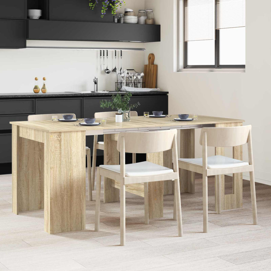 Eettafel 180 x 85 x 75 cm Bewerkt hout Sonoma Eiken Rechthoekig
