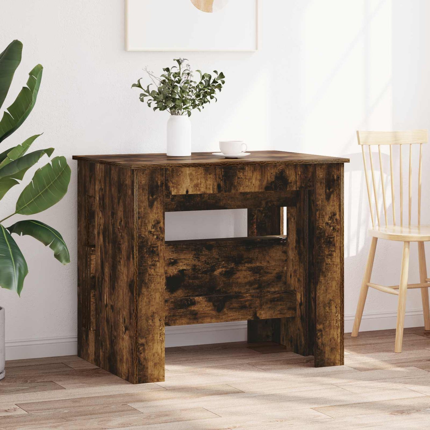 Eettafel 180 x 85 x 75 cm Bewerkt hout Gerookt eiken