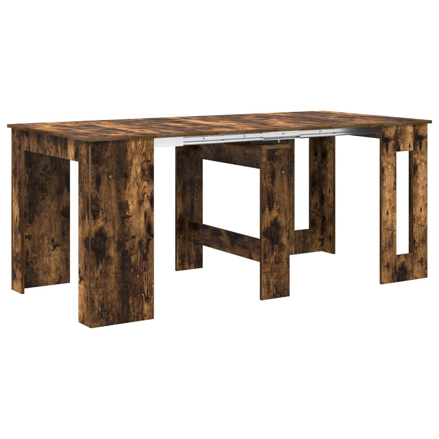 Eettafel 180 x 85 x 75 cm Bewerkt hout Gerookt eiken