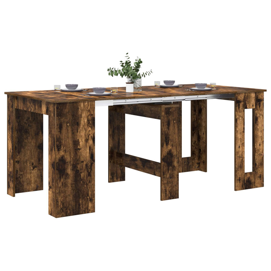 Eettafel 180 x 85 x 75 cm Bewerkt hout Gerookt eiken