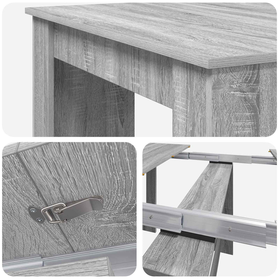 Eettafel 180 x 85 x 75 cm Bewerkt hout Grijs Sonoma Rechthoekig