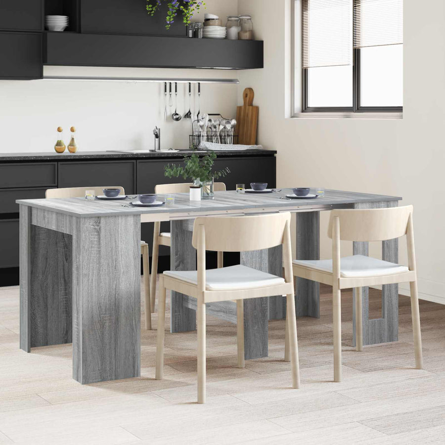 Eettafel 180 x 85 x 75 cm Bewerkt hout Grijs Sonoma Rechthoekig