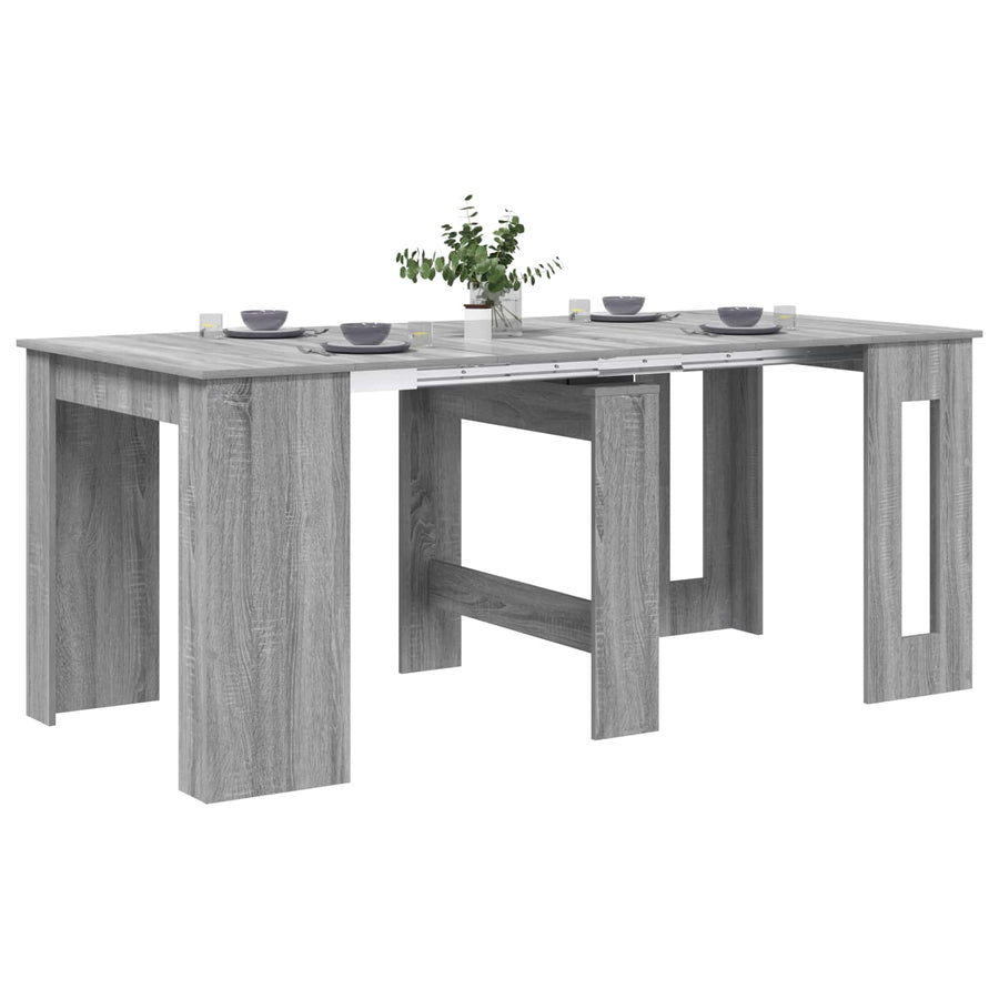 Eettafel 180 x 85 x 75 cm Bewerkt hout Grijs Sonoma Rechthoekig