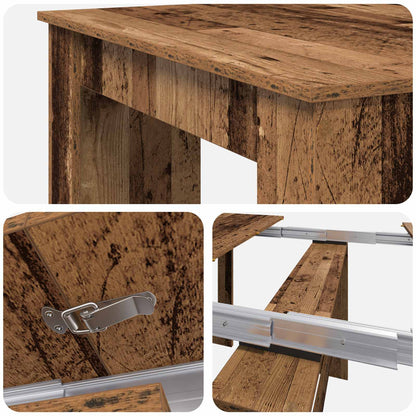 Eettafel 180 x 85 x 75 cm Bewerkt hout Oud hout Rechthoekig