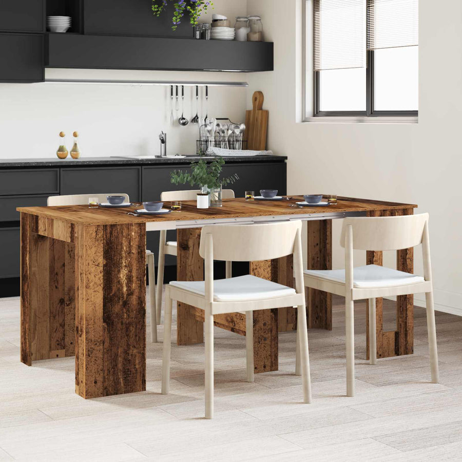 Eettafel 180 x 85 x 75 cm Bewerkt hout Oud hout Rechthoekig
