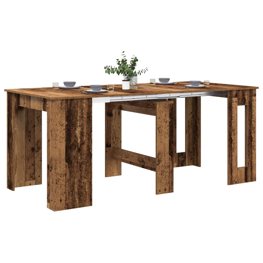 Eettafel 180 x 85 x 75 cm Bewerkt hout Oud hout Rechthoekig