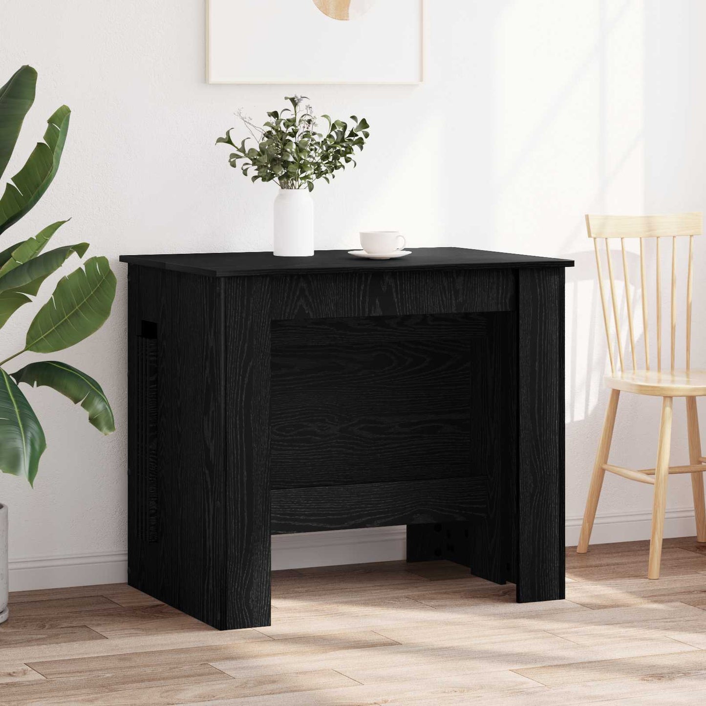 Eettafel 240 x 85 x 75 cm Bewerkt hout Zwart eiken Rechthoekig