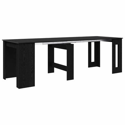 Eettafel 240 x 85 x 75 cm Bewerkt hout Zwart eiken Rechthoekig