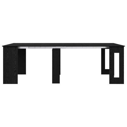 Eettafel 240 x 85 x 75 cm Bewerkt hout Zwart eiken Rechthoekig