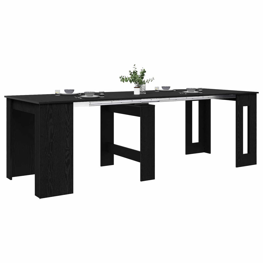 Eettafel 240 x 85 x 75 cm Bewerkt hout Zwart eiken Rechthoekig
