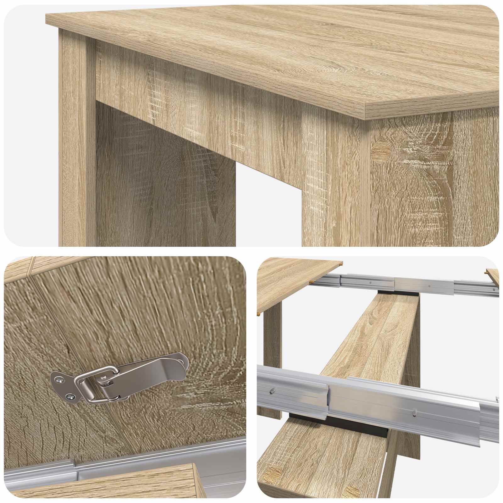 Eettafel 240 x 85 x 75 cm Bewerkt hout Sonoma Eiken Rechthoekig
