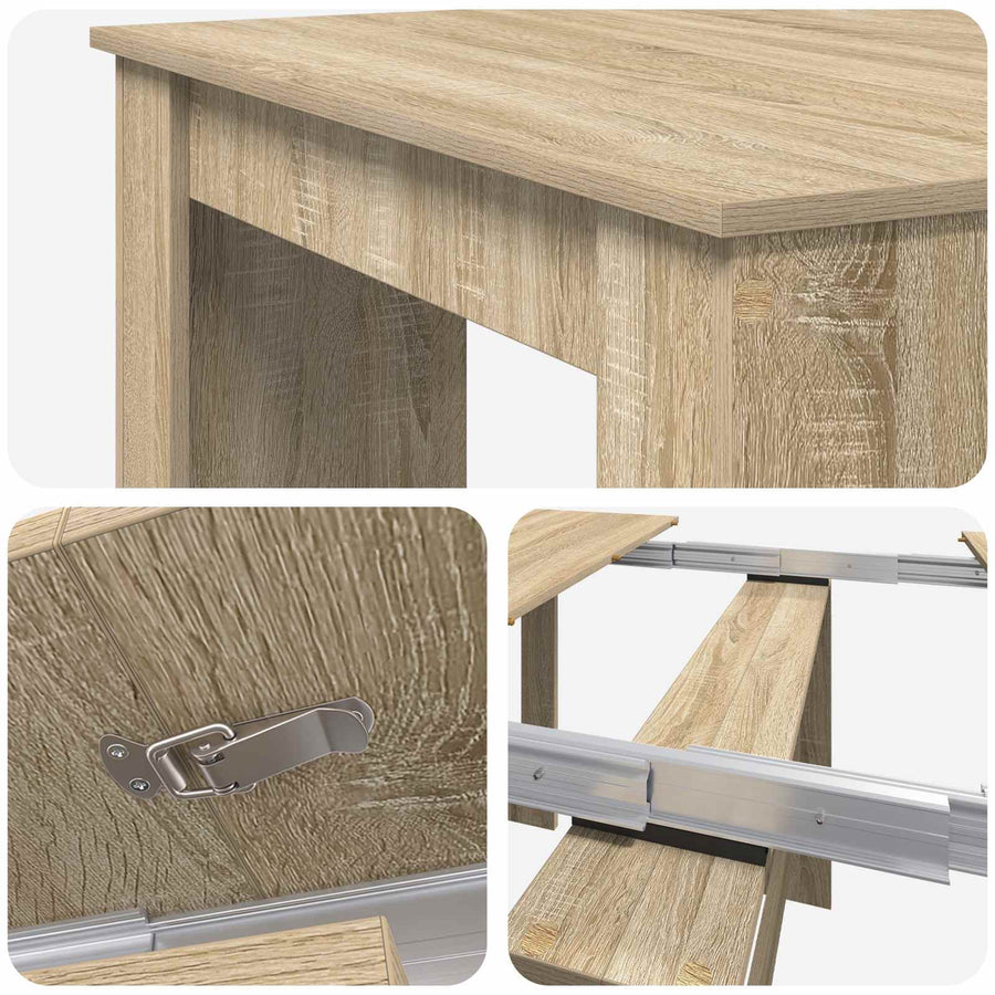 Eettafel 240 x 85 x 75 cm Bewerkt hout Sonoma Eiken Rechthoekig