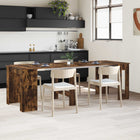 Eettafel 240x85x75 cm bewerkt hout gerookt eiken uitschuifbaar
