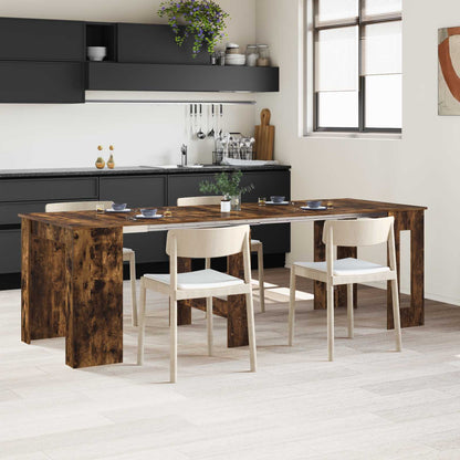 Eettafel 240 x 85 x 75 cm Bewerkt hout Gerookt eiken