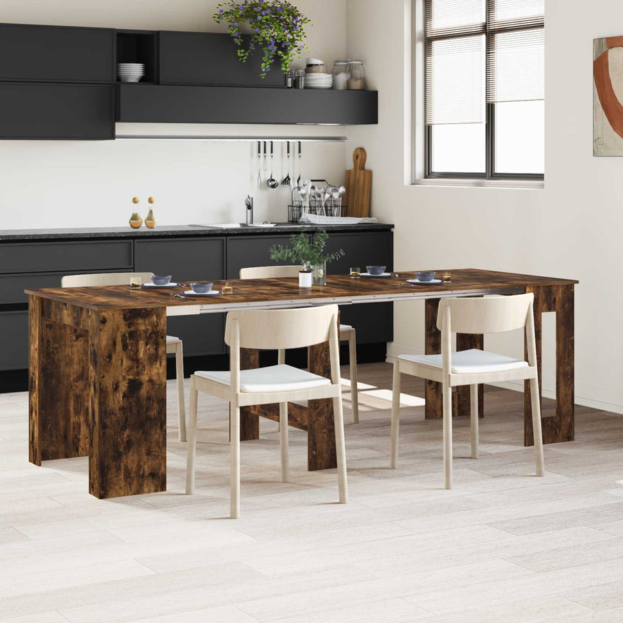 Eettafel 240 x 85 x 75 cm Bewerkt hout Gerookt eiken