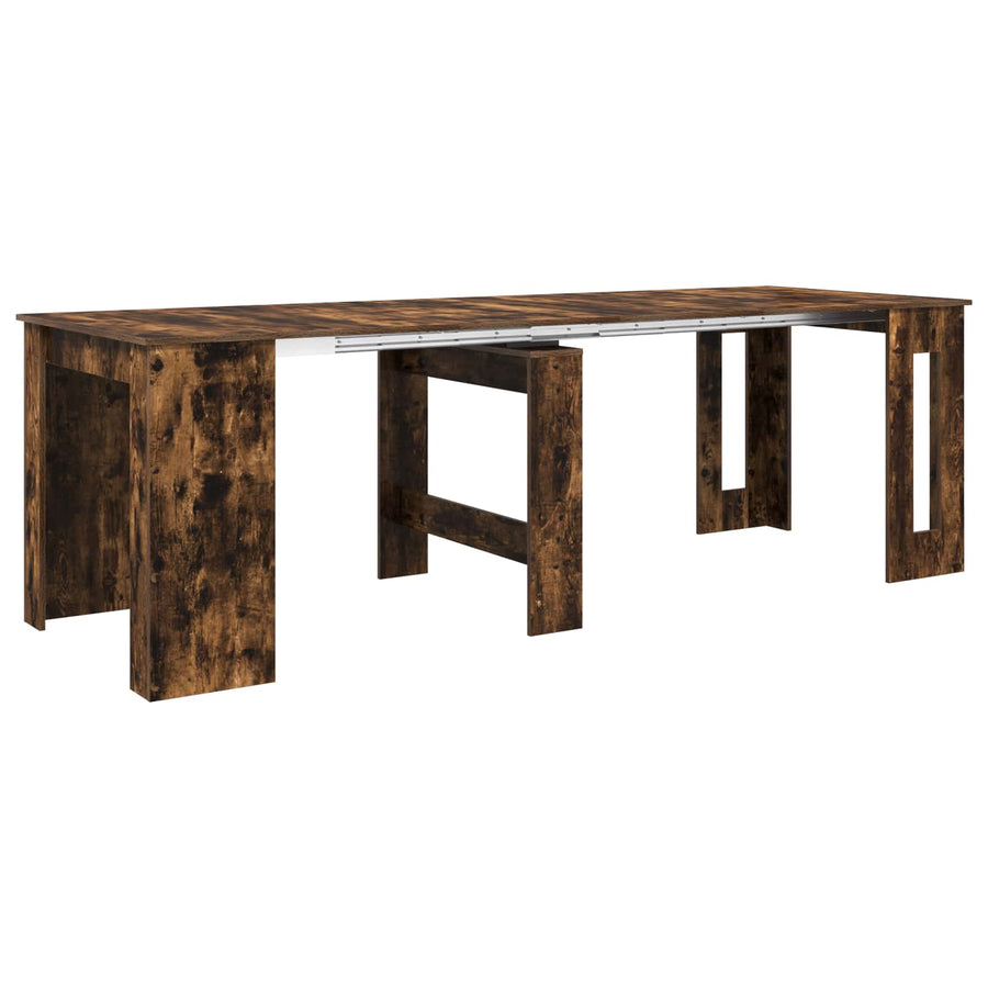 Eettafel 240 x 85 x 75 cm Bewerkt hout Gerookt eiken