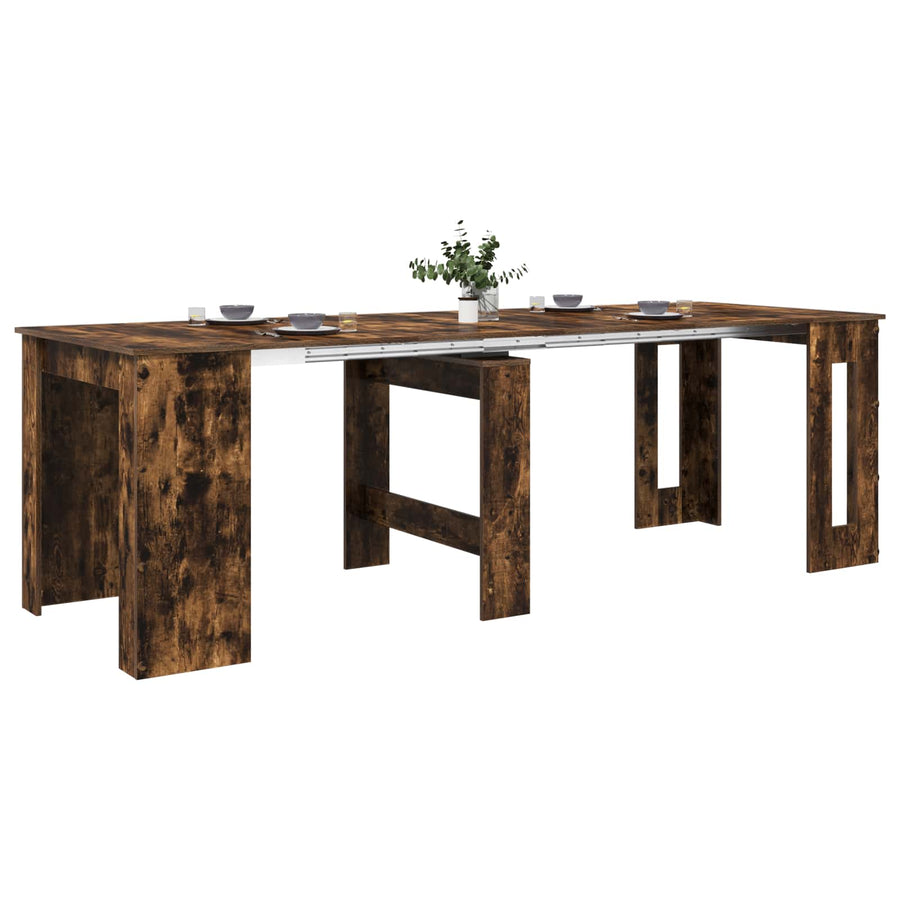 Eettafel 240 x 85 x 75 cm Bewerkt hout Gerookt eiken