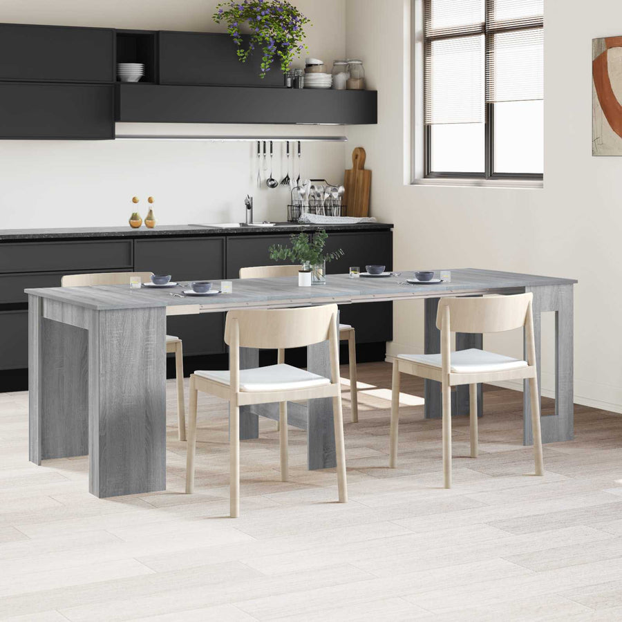 Eettafel 240 x 85 x 75 cm Bewerkt hout Grijs Sonoma Rechthoekig