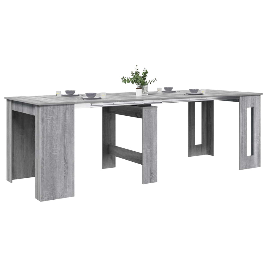 Eettafel 240 x 85 x 75 cm Bewerkt hout Grijs Sonoma Rechthoekig