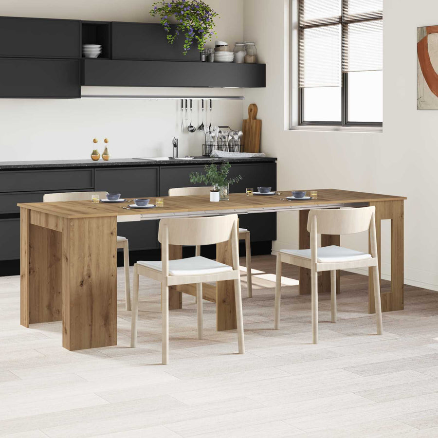 Eettafel 240 x 85 x 75 cm Bewerkt hout Artisanaal eiken