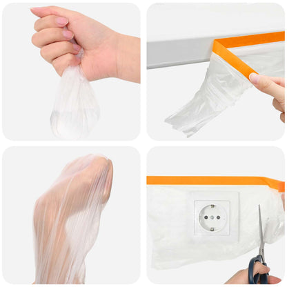 Stofblad met Plakband 6 pcs Doorzichtig 55 x 3300 cm HDPE