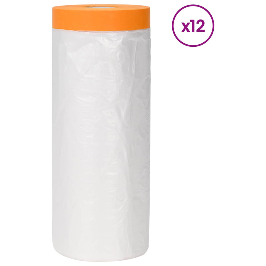 Stofblad met Plakband 12 pcs Doorzichtig 240 x 2000 cm HDPE