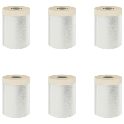 Stofdoek met plakband 6 pcs Doorzichtig 55 x 3300 cm HDPE