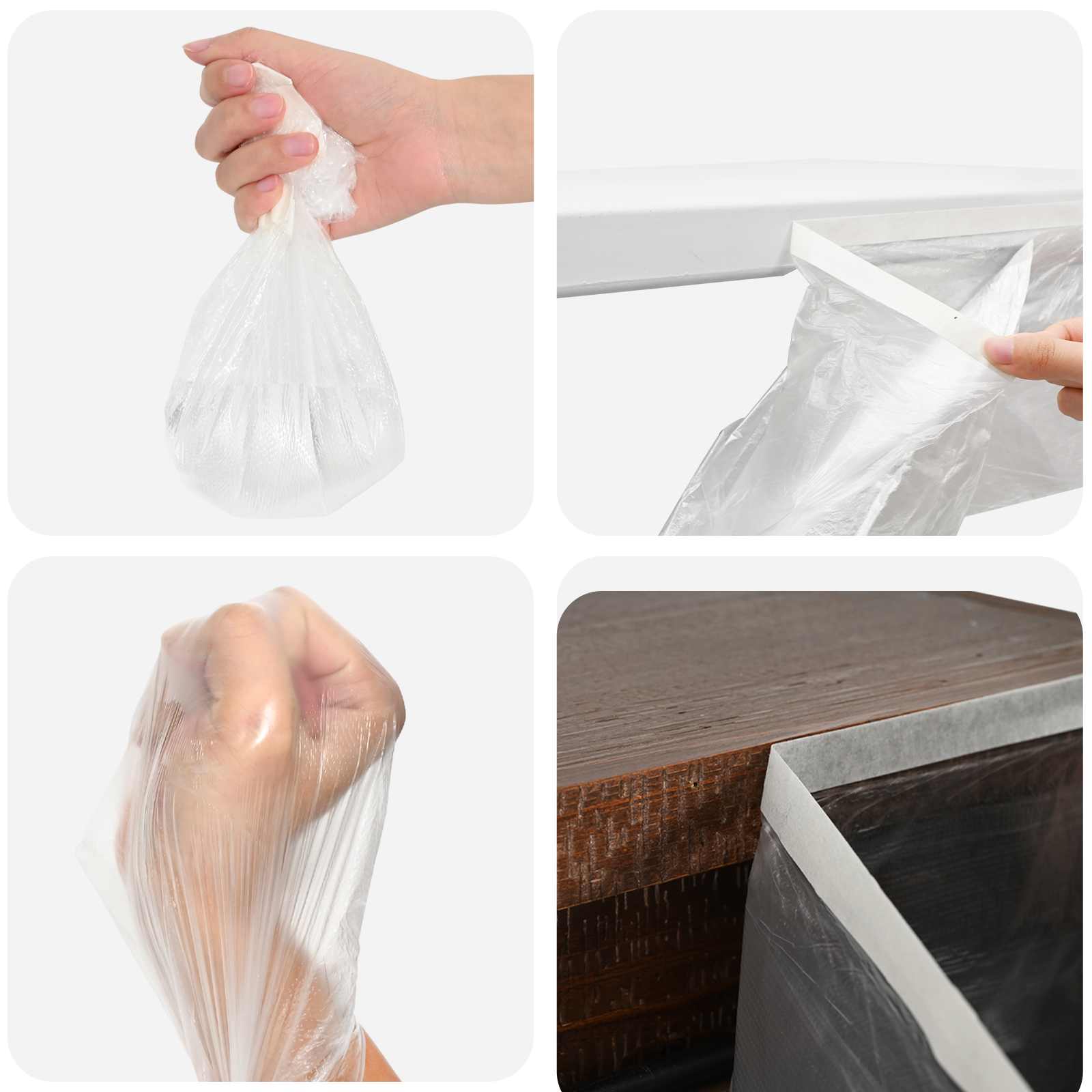 Stofdoek met plakband 6 pcs Doorzichtig 210 x 2000 cm HDPE