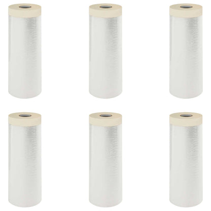 Stofdoek met plakband 6 pcs Doorzichtig 270 x 1600 cm HDPE