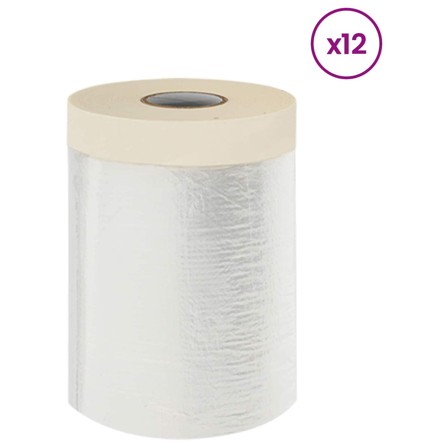Stofdoek met plakband 12 pcs Doorzichtig 55 x 3300 cm HDPE