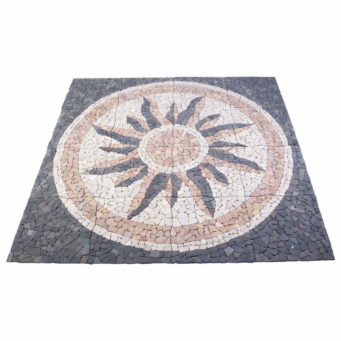 Mozaïektegels Zonnepatroon veelkleurig 120 x 120 cm Marmer