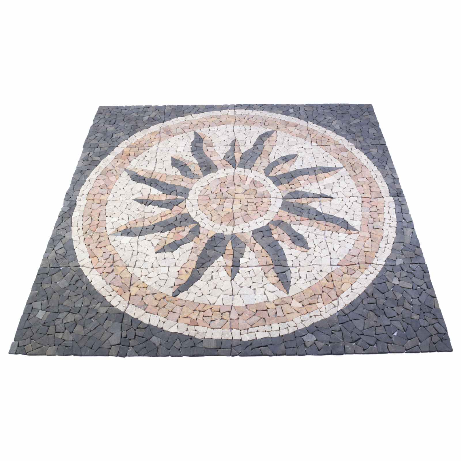 Mozaïektegels Zonnepatroon veelkleurig 120 x 120 cm Marmer