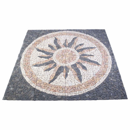 Mozaïektegels Zonnepatroon veelkleurig 120 x 120 cm Marmer