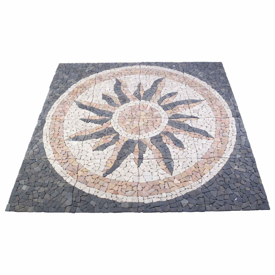 Mozaïektegels Zonnepatroon veelkleurig 120 x 120 cm Marmer