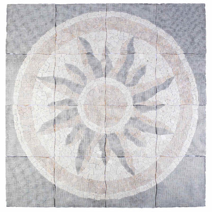 Mozaïektegels Zonnepatroon veelkleurig 120 x 120 cm Marmer