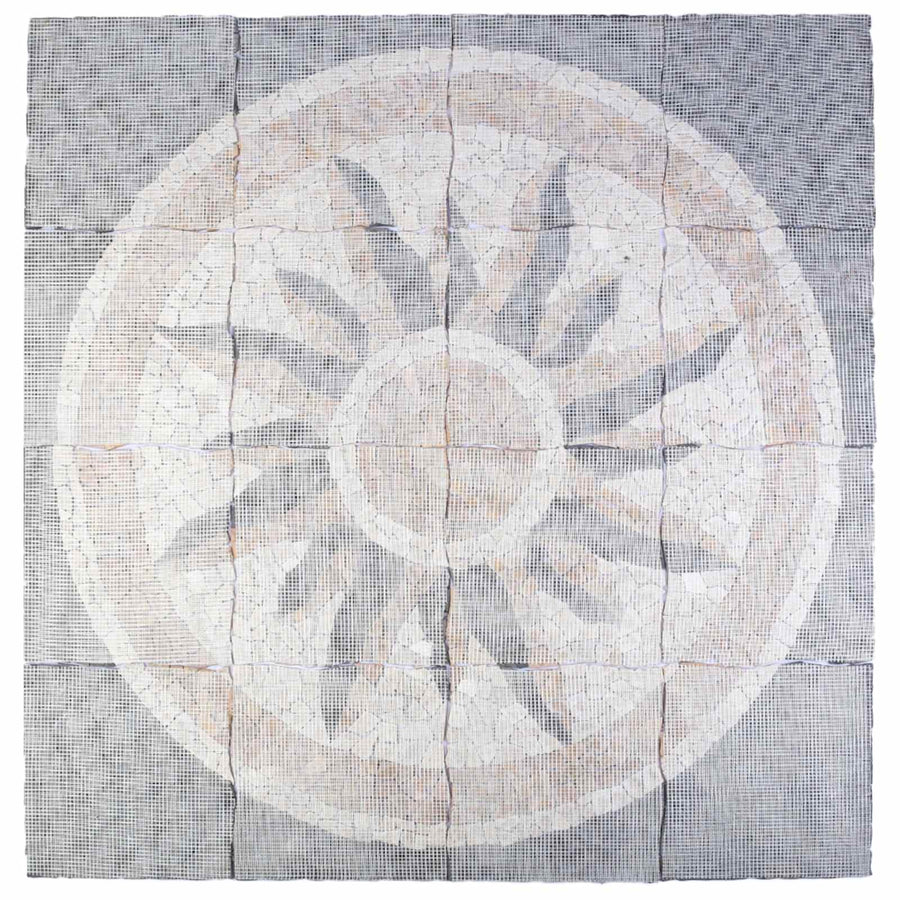 Mozaïektegels Zonnepatroon veelkleurig 120 x 120 cm Marmer
