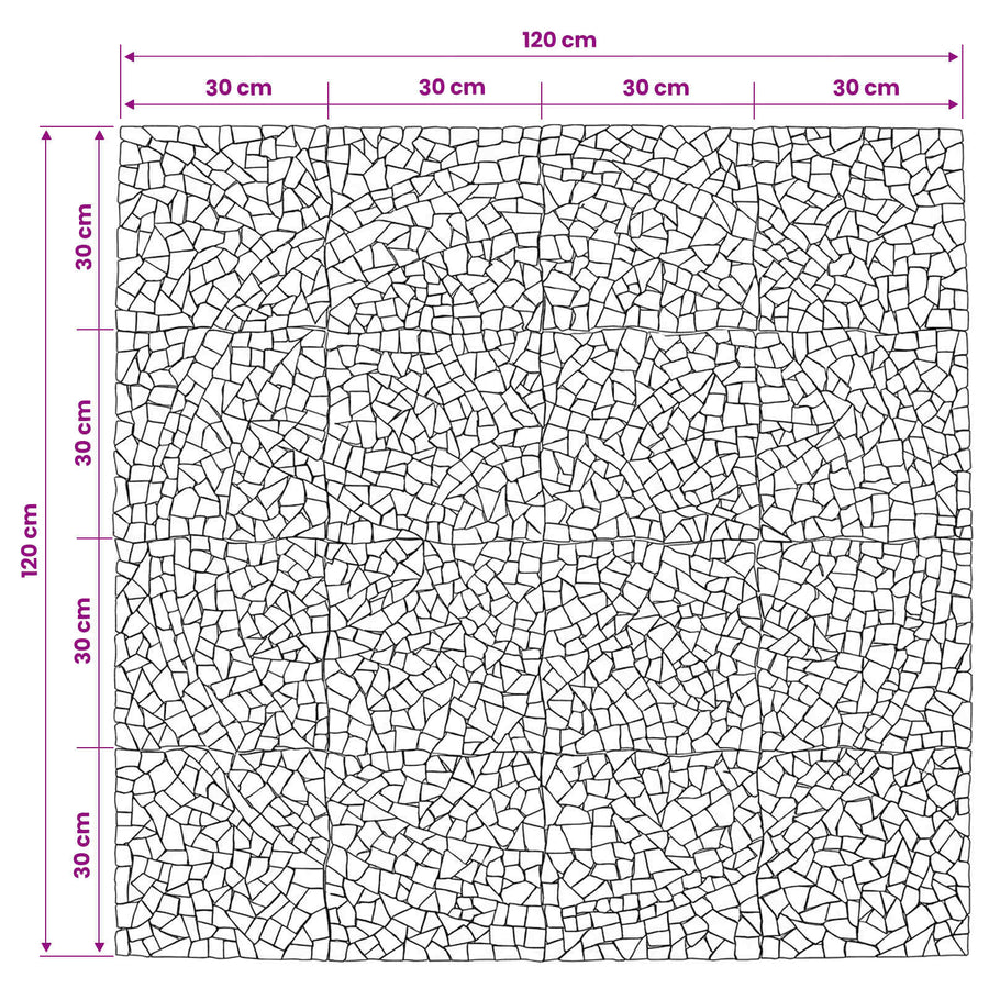 Mozaïektegels Zonnepatroon veelkleurig 120 x 120 cm Marmer