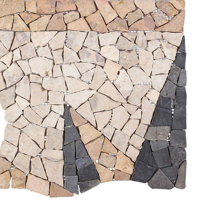 Mosaic Tiles Wind Pattern Meerkleurig 120 x 120 cm Marmer