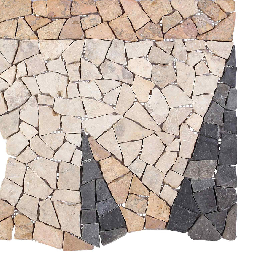 Mosaic Tiles Wind Pattern Meerkleurig 120 x 120 cm Marmer