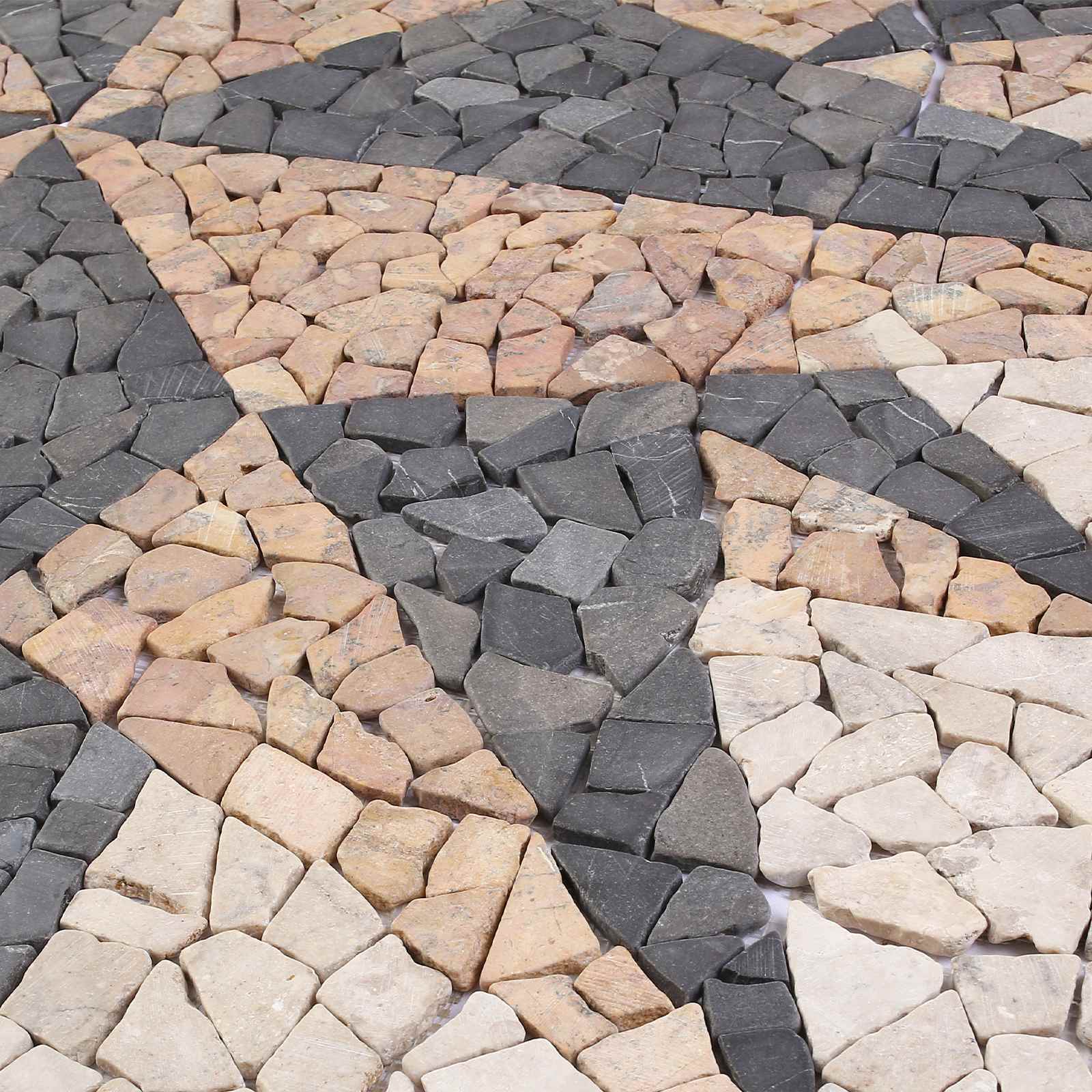 Mosaic Tiles Wind Pattern Meerkleurig 120 x 120 cm Marmer