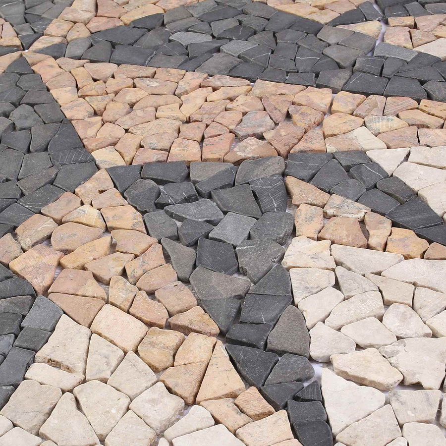 Mosaic Tiles Wind Pattern Meerkleurig 120 x 120 cm Marmer