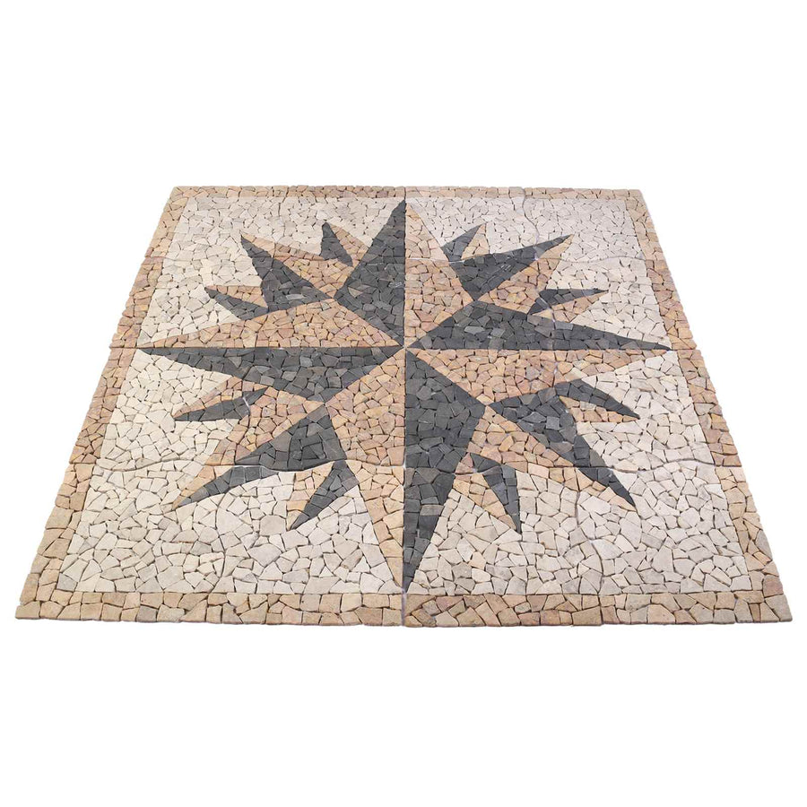Mosaic Tiles Wind Pattern Meerkleurig 120 x 120 cm Marmer