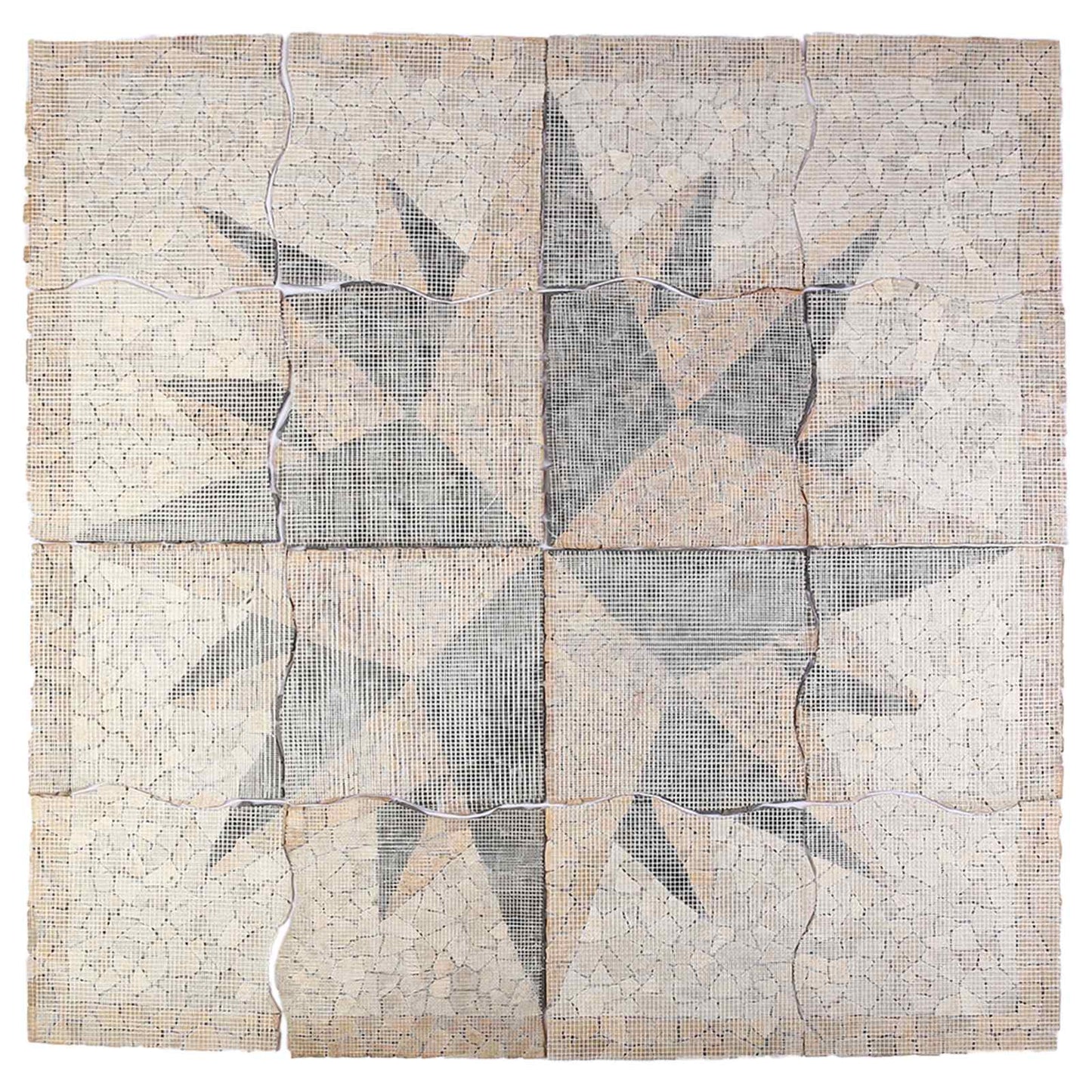 Mosaic Tiles Wind Pattern Meerkleurig 120 x 120 cm Marmer