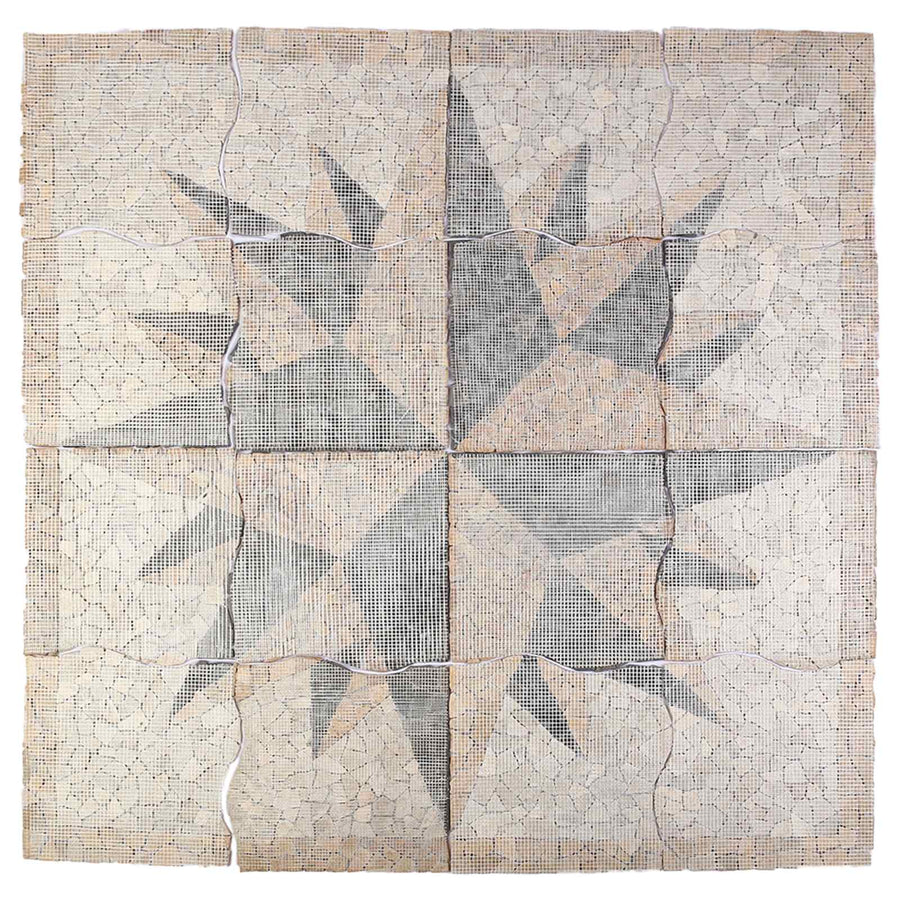 Mosaic Tiles Wind Pattern Meerkleurig 120 x 120 cm Marmer