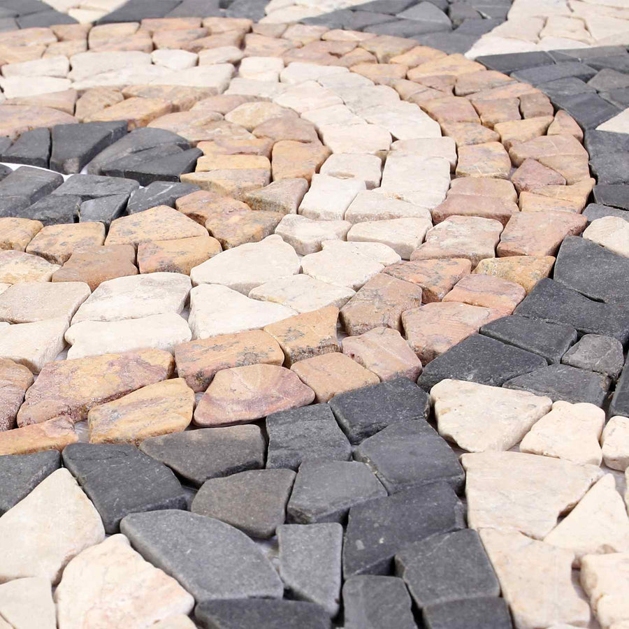 Mosaic Tiles Bloem Patroon Meerkleurig 120 x 120 cm Marmer