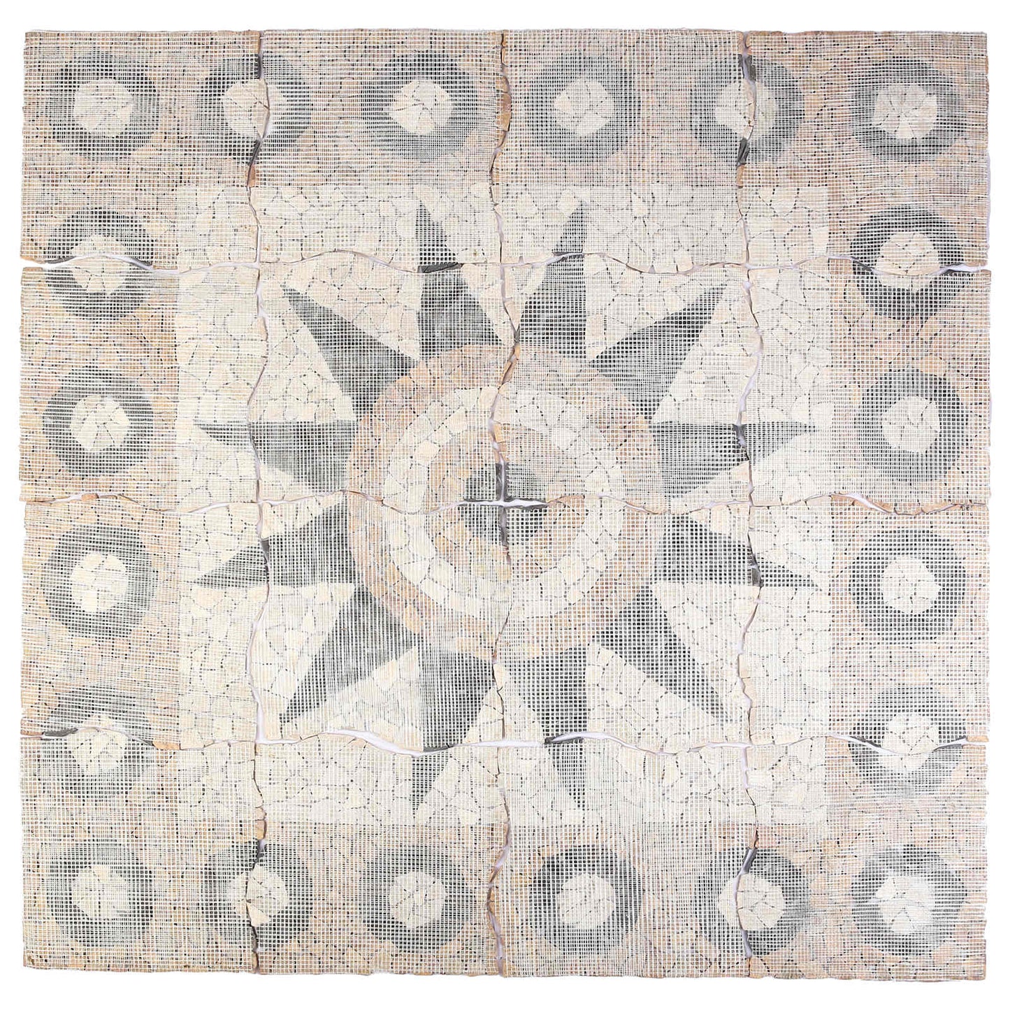 Mosaic Tiles Bloem Patroon Meerkleurig 120 x 120 cm Marmer