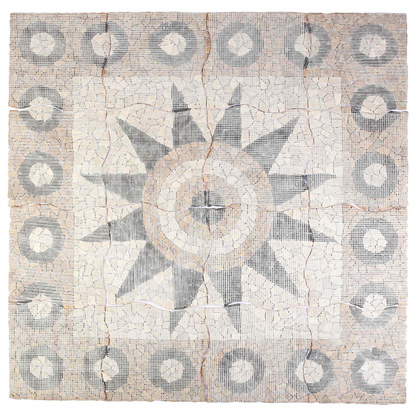 Mosaic Tiles Bloem Patroon Meerkleurig 120 x 120 cm Marmer