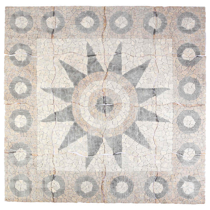 Mosaic Tiles Bloem Patroon Meerkleurig 120 x 120 cm Marmer