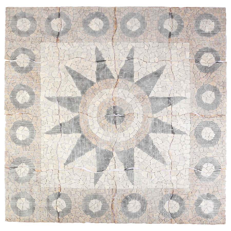 Mosaic Tiles Bloem Patroon Meerkleurig 120 x 120 cm Marmer